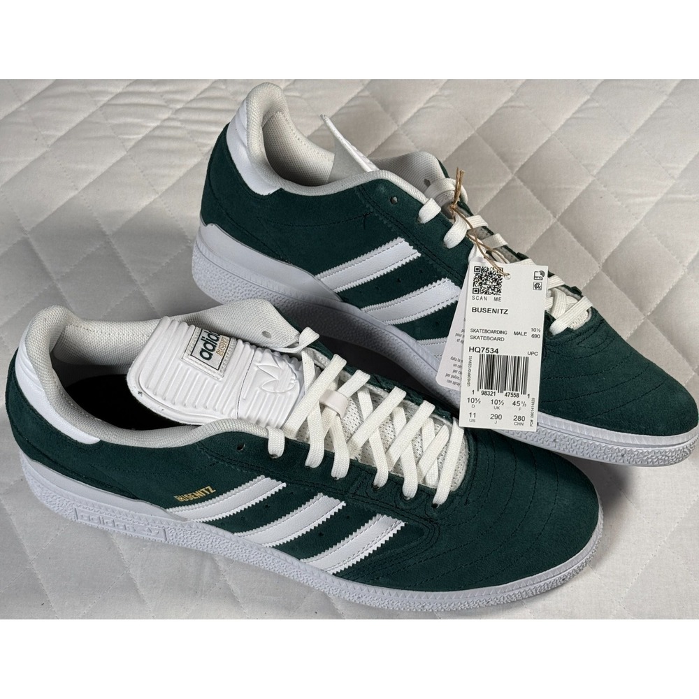 Adidas Busenitz Men's Skate Shoes Green/White‎ HQ7534 Size 11 NWT w/ Box